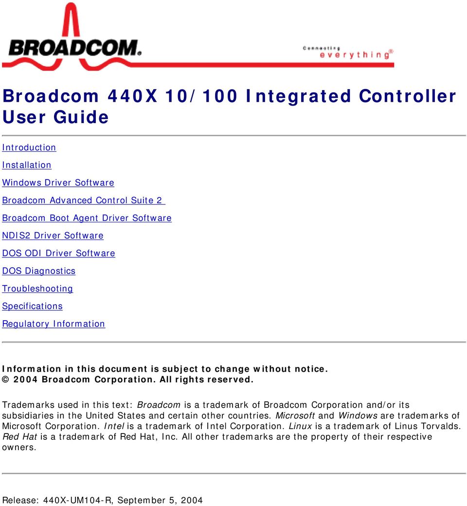 Broadcom 440x 10_100 Integrated Controller